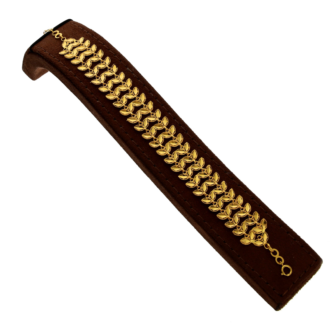 Gold Leaf Shaped Bracelet 21KT - FKJBRL21KM10249