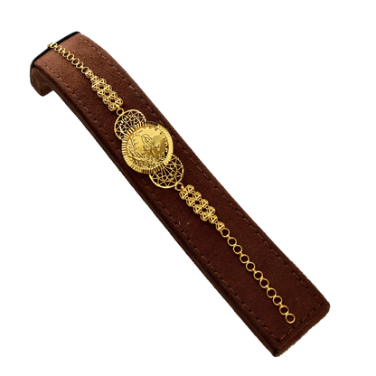 Gold Antique Turkish Lira Bracelet 21KT- FKJBRL21KM10255