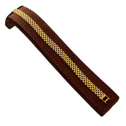 Gold Classic Grid Weave Bracelet 21KT- FKJBRL21KM10256