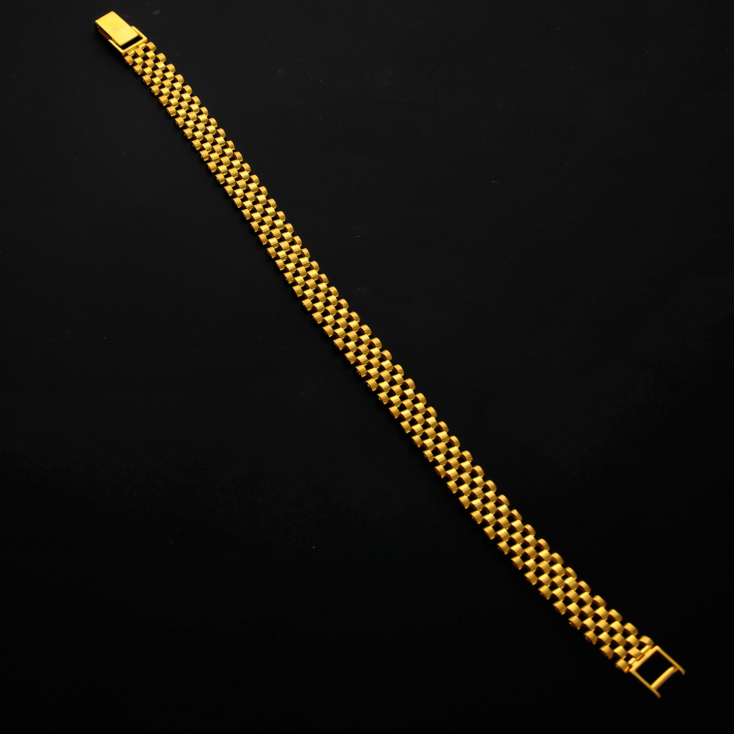 Gold Classic Grid Weave Bracelet 21KT- FKJBRL21KM10256