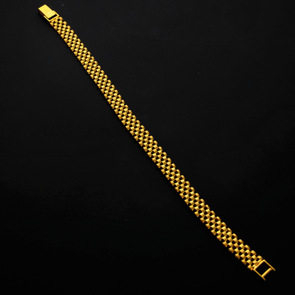 Gold Classic Grid Weave Bracelet 21KT- FKJBRL21KM10256