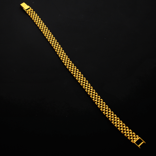 Gold Classic Grid Weave Bracelet 21KT- FKJBRL21KM10256