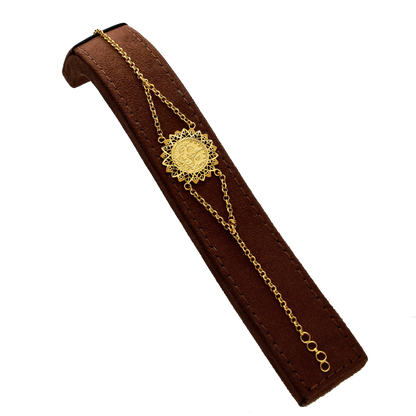 Gold Sunburst Ottoman Lira Bracelet 21KT- FKJBRL21KM10257