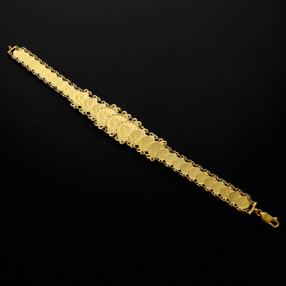 Gold Layered Lira Link Bracelet 21KT- FKJBRL21KM10261