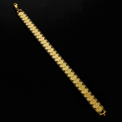 Gold Ottoman Lira Disc Link Bracelet 21KT- FKJBRL21KM10260