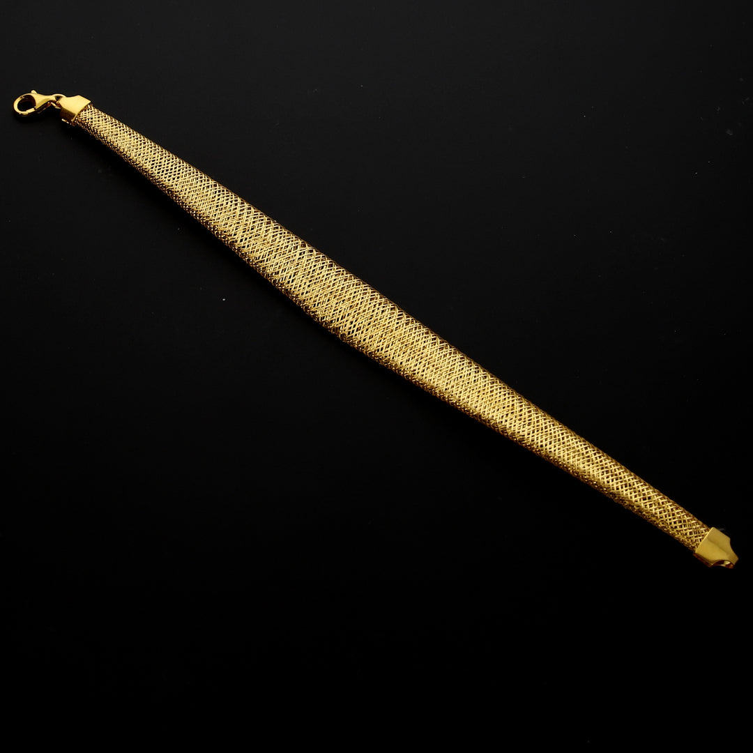 Gold Textured Mesh Bracelet 21KT - FKJBRL21KM10273
