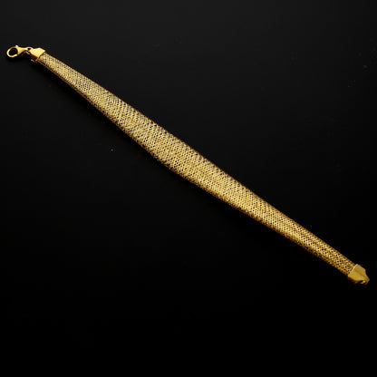 Gold Textured Mesh Bracelet 21KT - FKJBRL21KM10273