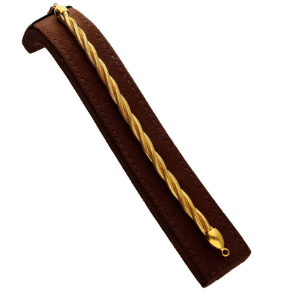 Gold Twisted Rope Bracelet 21KT - FKJBRL21KM10274