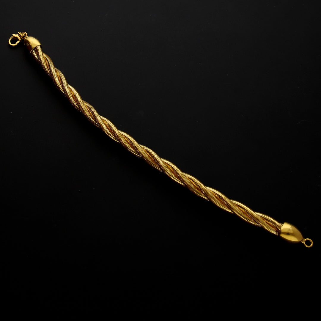 Gold Twisted Rope Bracelet 21KT - FKJBRL21KM10274