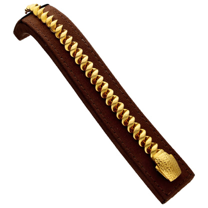 Gold Twisted Bold Spiral Bracelet 21KT - FKJBRL21KM10275