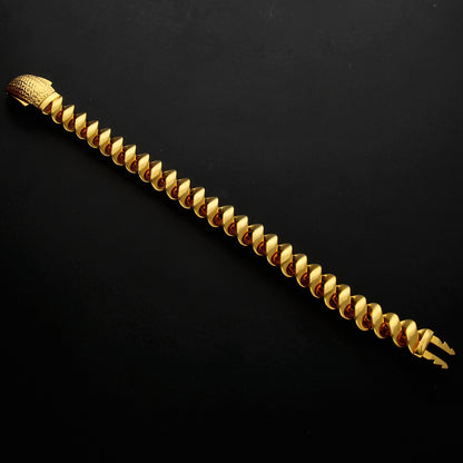 Gold Twisted Bold Spiral Bracelet 21KT - FKJBRL21KM10275