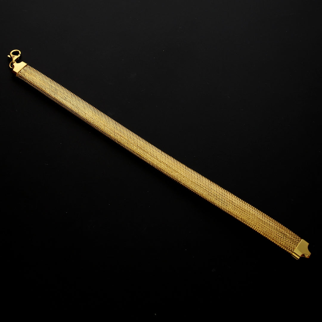 Gold Bold Mesh Bracelet 21KT - FKJBRL21KM10276