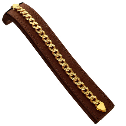 Gold Textured Curb Link Bracelet 21KT - FKJBRL21KM10280