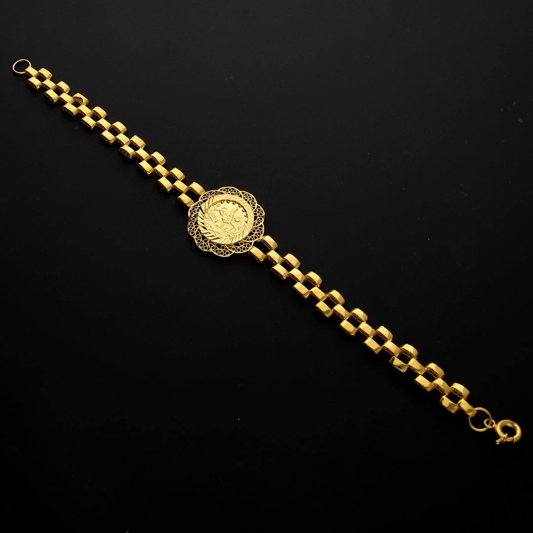 Gold Box Link Lira Bracelet 21KT - FKJBRL21KM10281