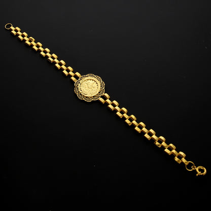 Gold Box Link Lira Bracelet 21KT - FKJBRL21KM10281