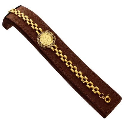 Gold Box Link Lira Bracelet 21KT - FKJBRL21KM10281