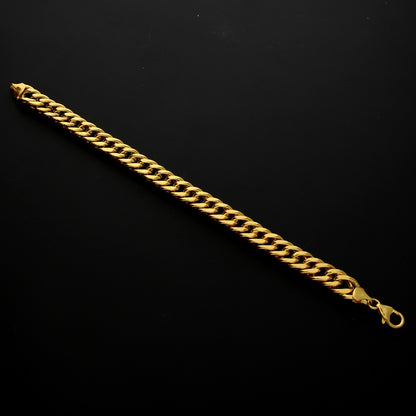 Gold Concave Curb Link Bracelet 21KT - FKJBRL21KM10283