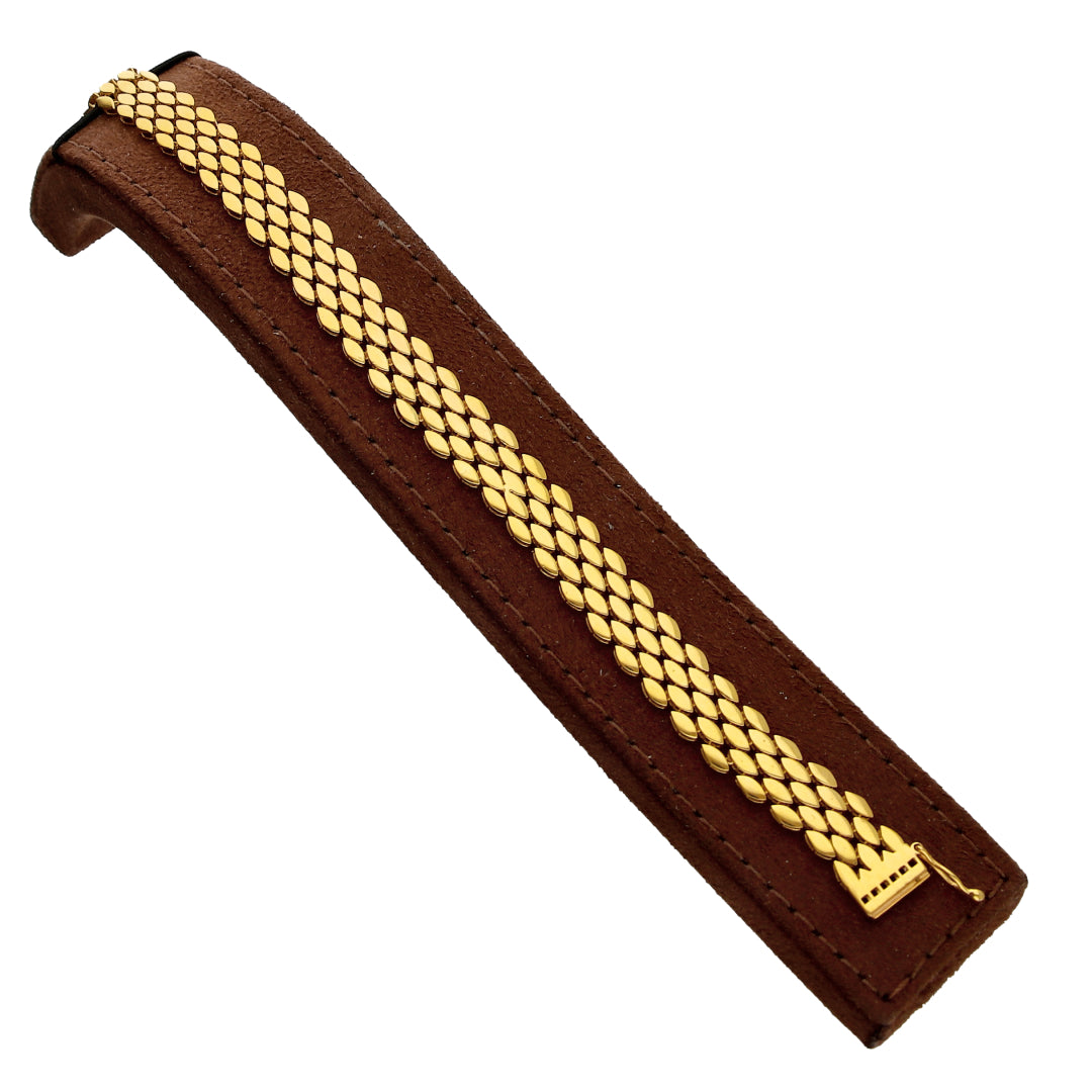 Gold Designer Flat Link Bracelet 21KT - FKJBRL21KM10284