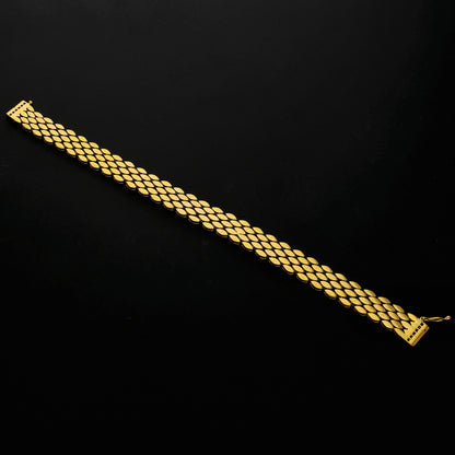 Gold Designer Flat Link Bracelet 21KT - FKJBRL21KM10284