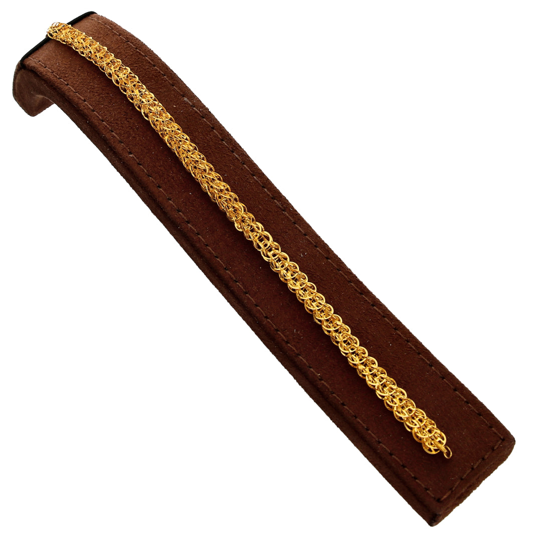 Gold Woven Link Bracelet 21KT - FKJBRL21KM10285