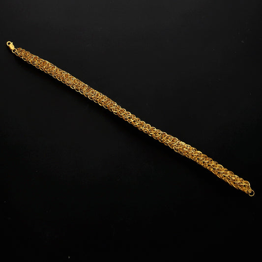 Gold Woven Link Bracelet 21KT - FKJBRL21KM10285