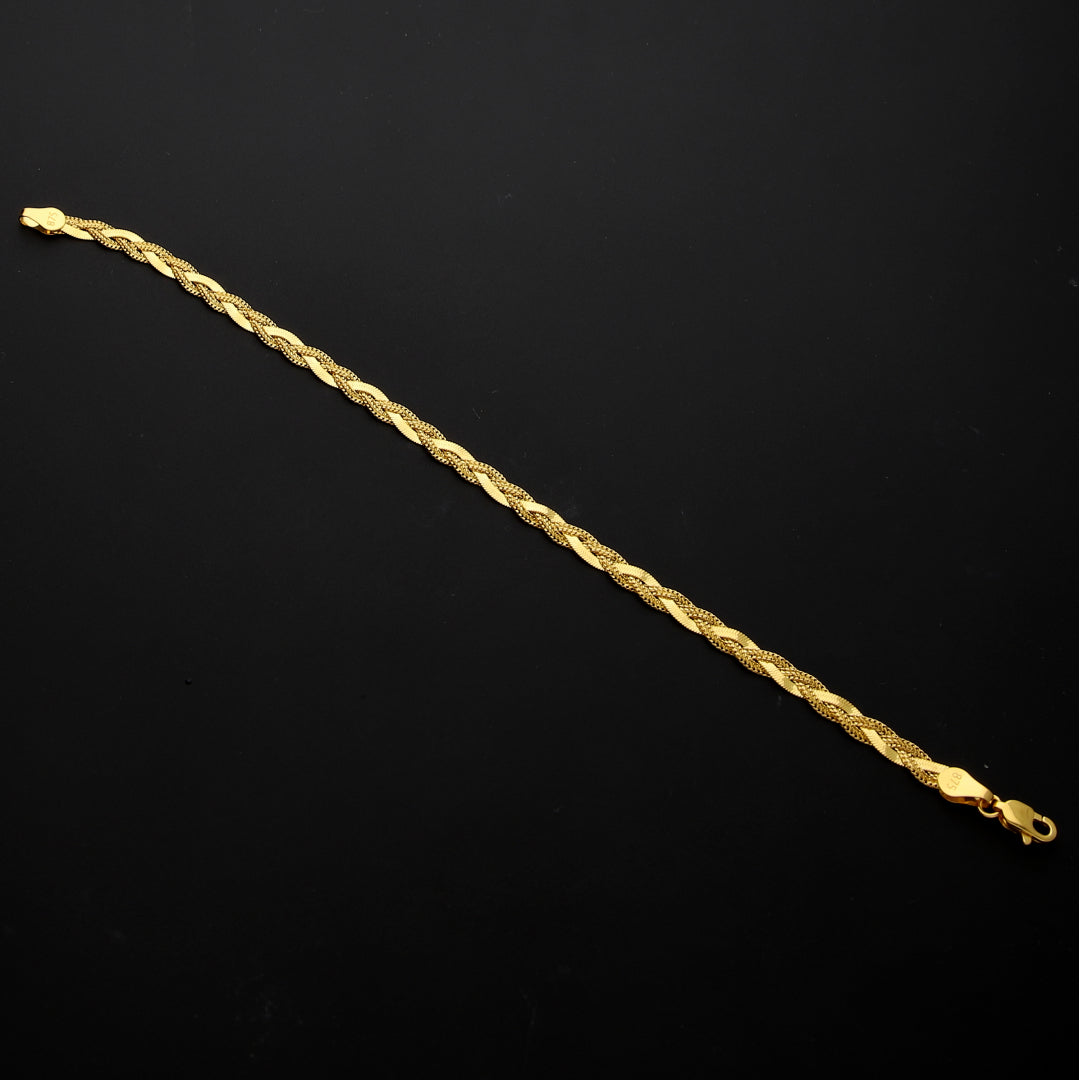 Gold Braided Bracelet 21KT - FKJBRL21KM10293