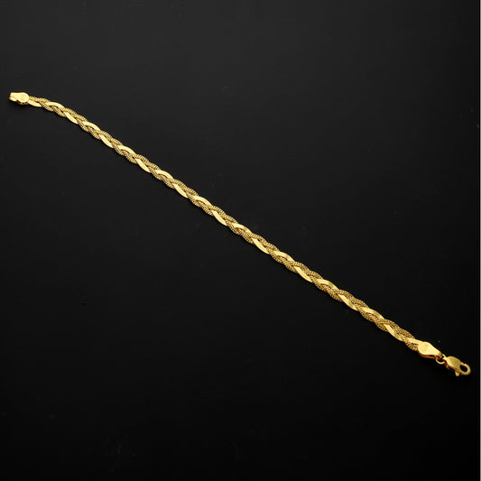 Gold Braided Bracelet 21KT - FKJBRL21KM10293
