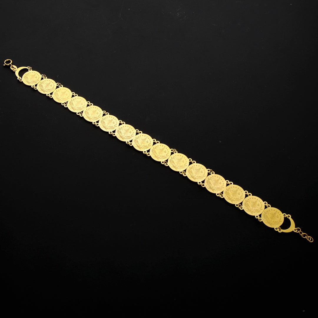 Gold Turkish Lira Strap Bracelet 21KT - FKJBRL21KM10295