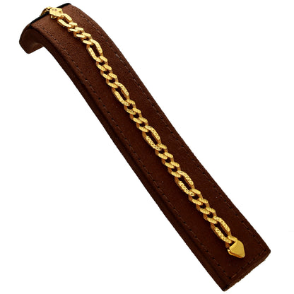 Gold Figaro Bracelet 21KT - FKJBRL21KM10296