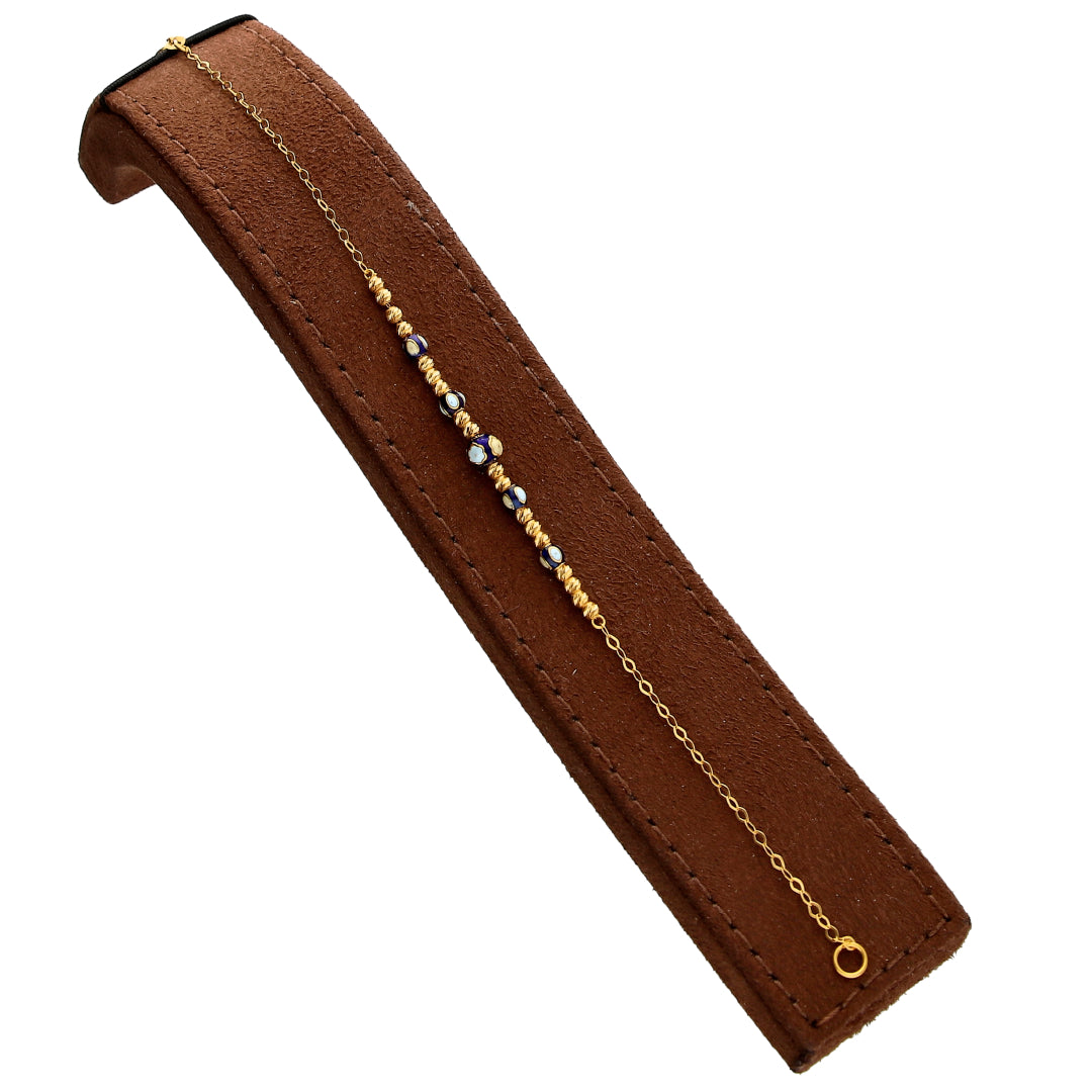 Gold Delicate Beaded Bracelet 21KT - FKJBRL21KM10301