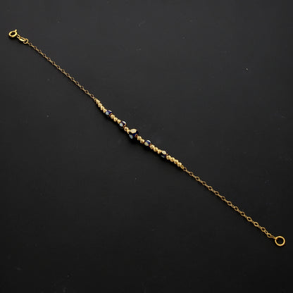 Gold Delicate Beaded Bracelet 21KT - FKJBRL21KM10301