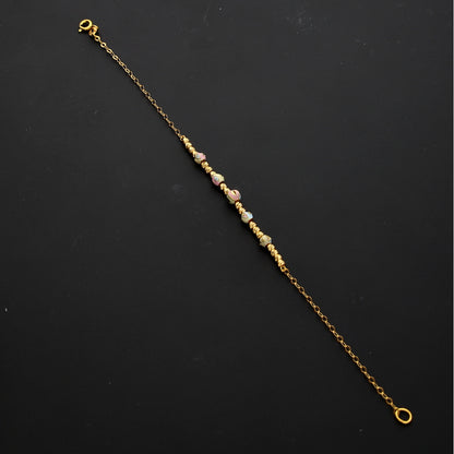 Gold Fancy Beaded Bracelet 21KT - FKJBRL21KM10302