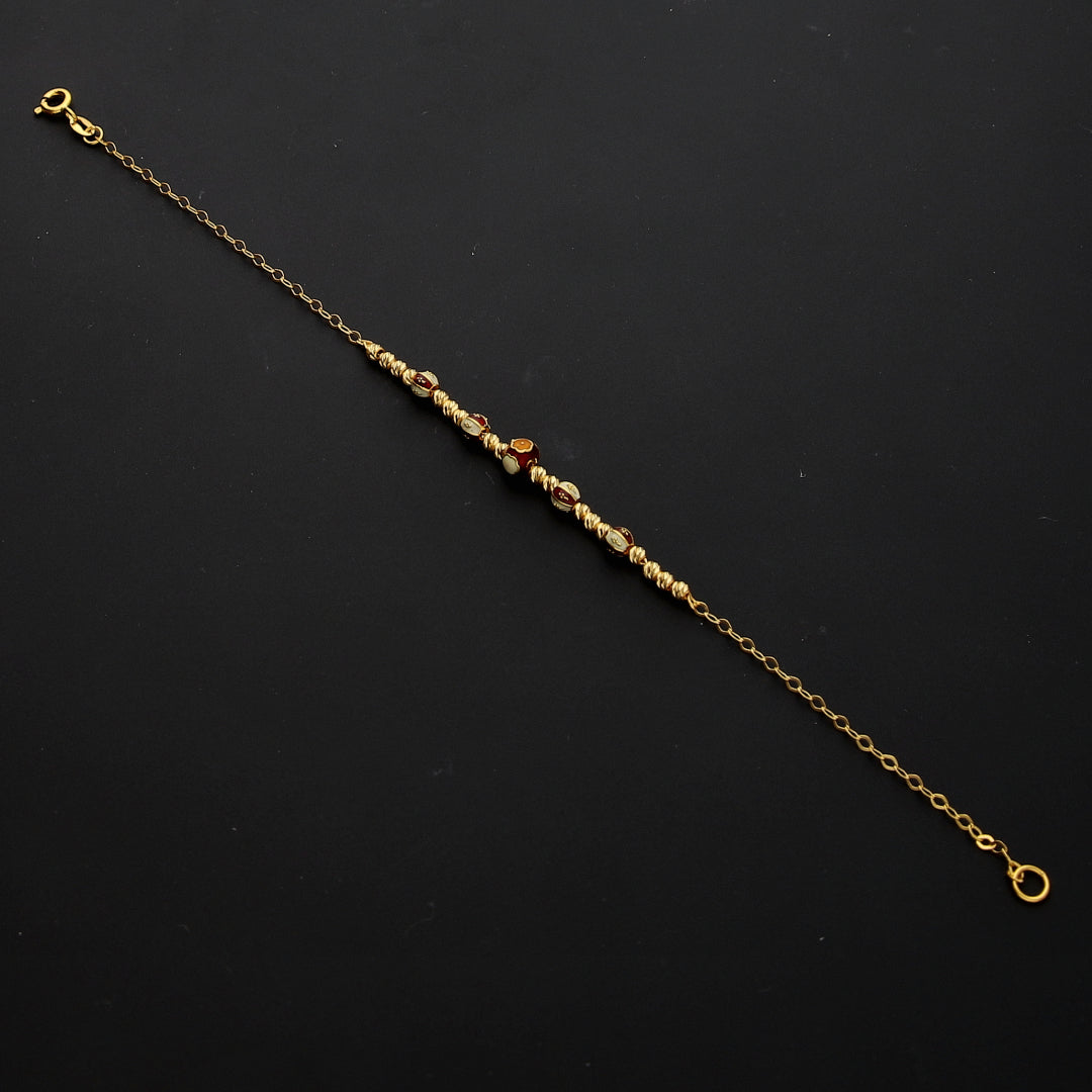 Gold Dazzling Beaded Bracelet 21KT - FKJBRL21KM10303