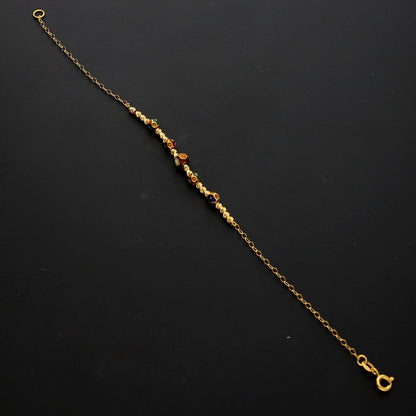 Gold Vibrant Beaded Bracelet 21KT - FKJBRL21KM10304