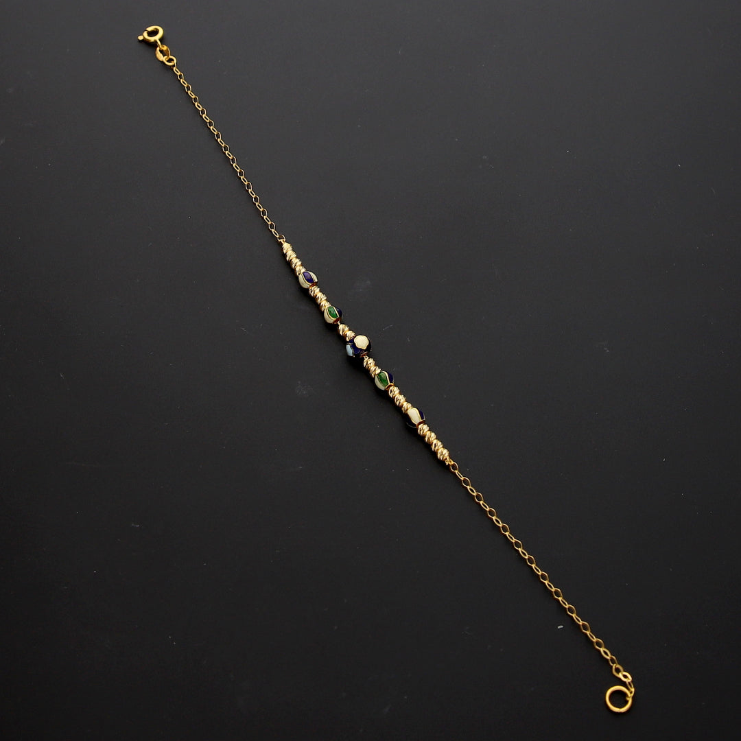 Gold Luminous Beaded Bracelet 21KT - FKJBRL21KM10305