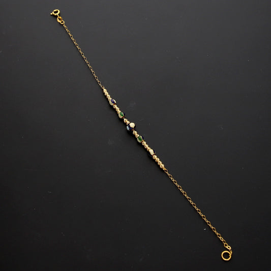 Gold Luminous Beaded Bracelet 21KT - FKJBRL21KM10305