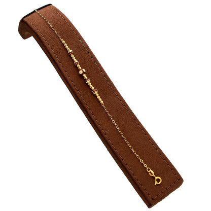 Gold Elegant Textured Beaded Bracelet 21KT - FKJBRL21KM10307