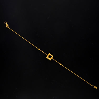 Gold Square Beaded Bracelet 21KT - FKJBRL21KM10496