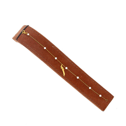 Gold Pearl Accent Bracelet 21KT - FKJBRL21KM10497