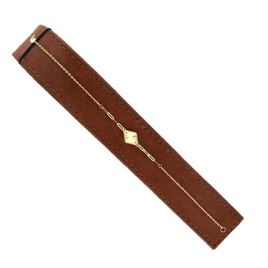 Gold Diamond Sunburst Bracelet 21KT - FKJBRL21KM10930