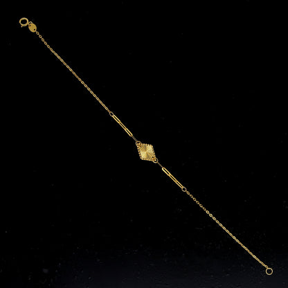 Gold Rhombus Shape Sunburst Bracelet 21KT - FKJBRL21KM10930