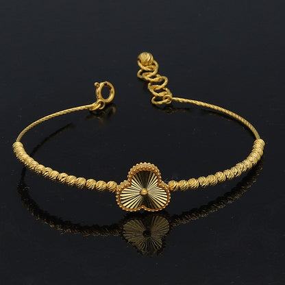 Gold Clover Charm Bracelet 21KT - FKJBRL21KM10937