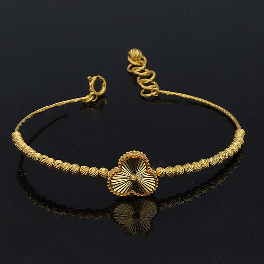 Gold Clover Charm Bracelet 21KT - FKJBRL21KM10937