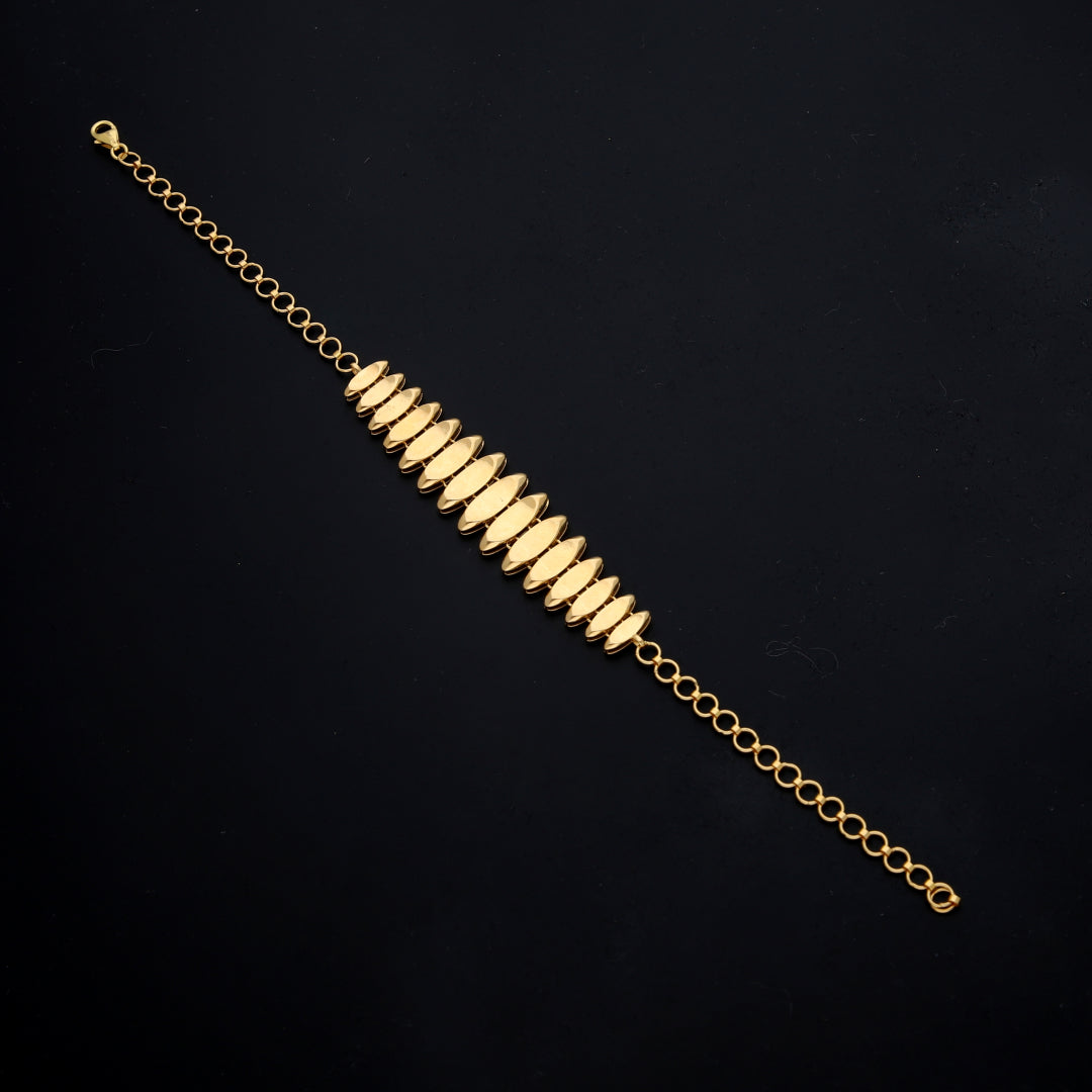 Gold Oval Discs Bracelet 21KT - FKJBRL21KM11486