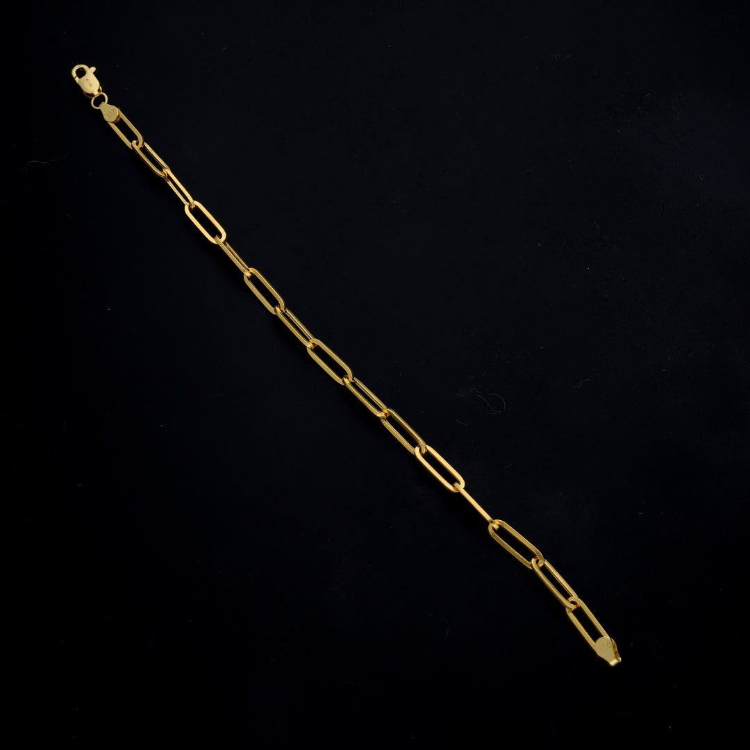 Gold Paperclip Link Bracelet 21KT - FKJBRL21KM11487
