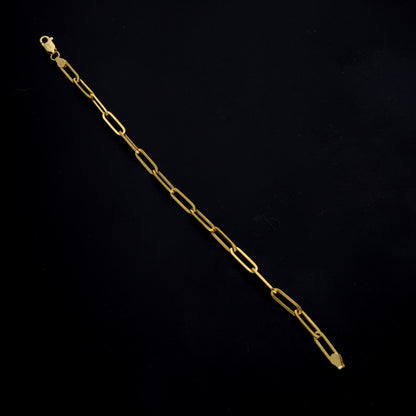 Gold Paperclip Link Bracelet 21KT - FKJBRL21KM11487