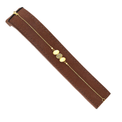 Gold Triple Disc Bracelet 21KT - FKJBRL21KM11490
