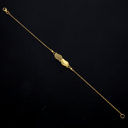 Gold Fluid Design Bracelet 21KT - FKJBRL21KM11497