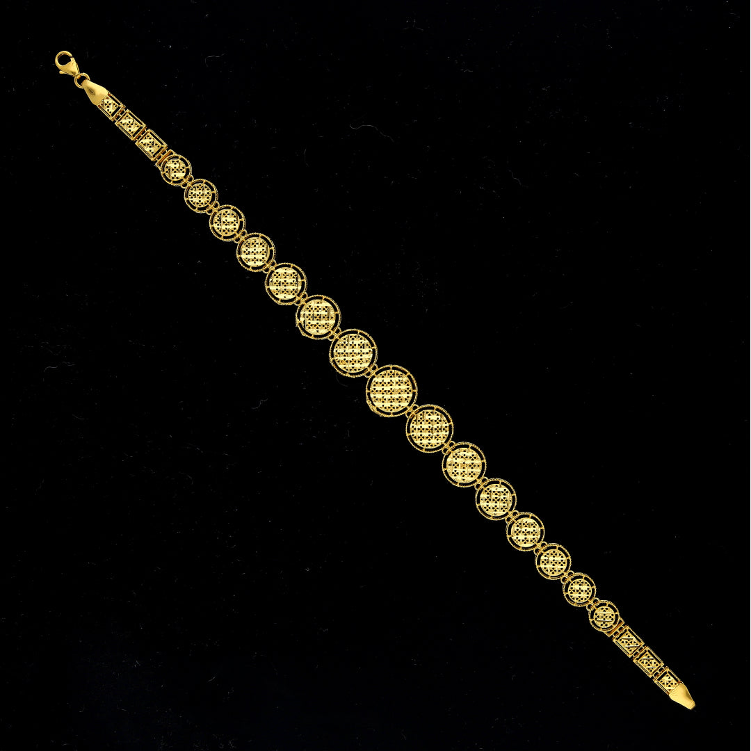 Gold Luxe Floral Link Bracelet 21KT - FKJBRL21KM11500