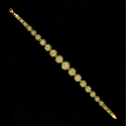Gold Luxe Floral Link Bracelet 21KT - FKJBRL21KM11500